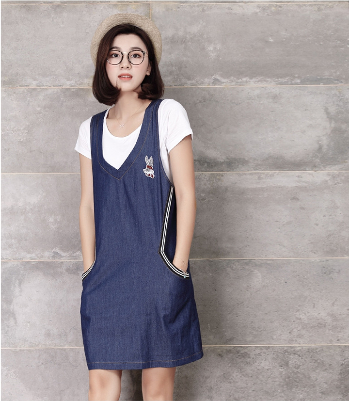 ĐẦM JEAN YẾM SUÔNG TÚI PHỐI VIỀN SỌC - NY807